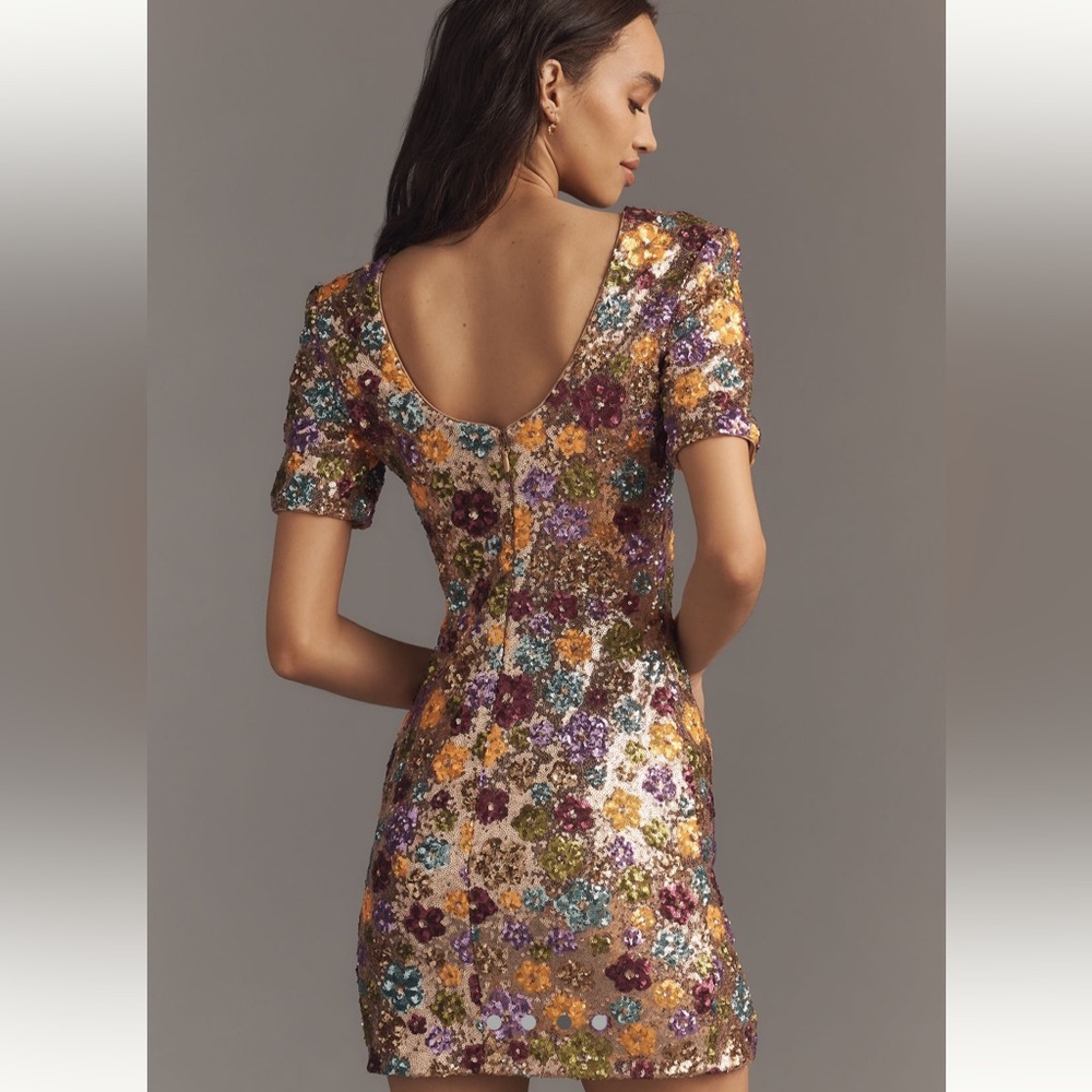 Dress the population Maddox short sleeve sequin dress mini small - Picture 3 of 4